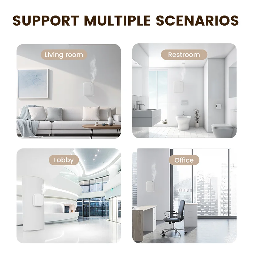 Distribuidor de aroma com controle remoto por aplicativo X2-Wind Plugue de parede 200 ㎡   Máquina difusora de perfume ambientador sem água para hotel
