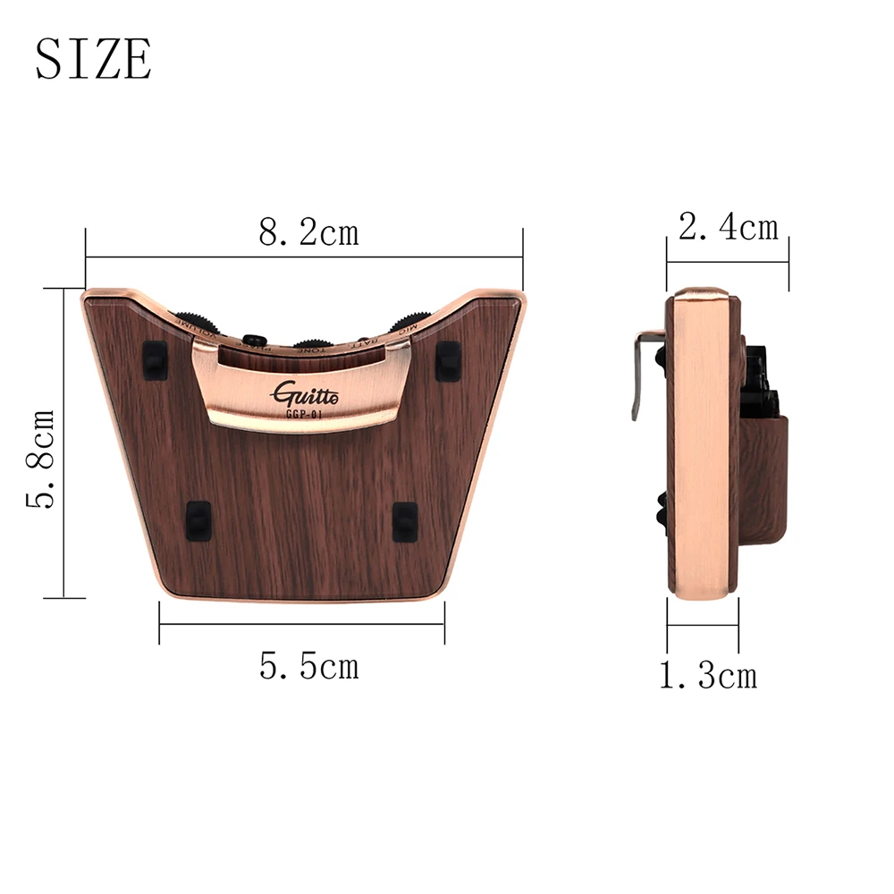 Classical Acoustic Guitar Pickup Open-Hole Free Resonant Punchboard Guitar External Dual Pickups Guitar Parts & Accessories