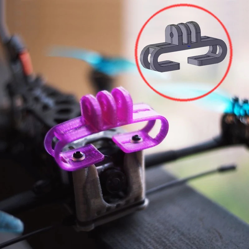 

1PCS Universal Shock Absorbing Mounting Base 3D Printed Protection Sheath M3/GoPro Hole for Insta360 GoPro FPV Drone Accessories
