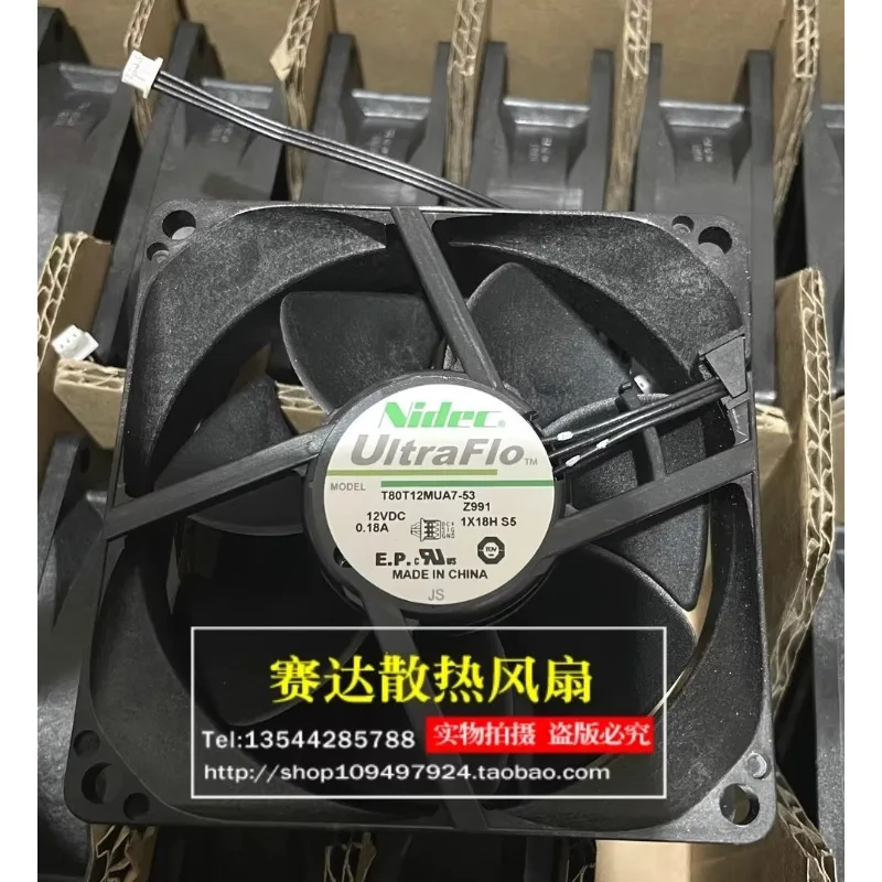 New Cooler Fan for Nidec T80T12MUA7-53 Z991 8025 12V 0.18A EMP-260/270/280 80*80*25mm