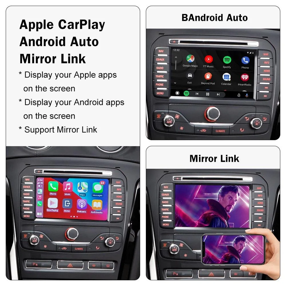 Wireless Carplay Android Auto für Ford Sync2 System Explorer Fokus Fiesta C-Max Edge F-150 Fusion Taurus Decoder Box