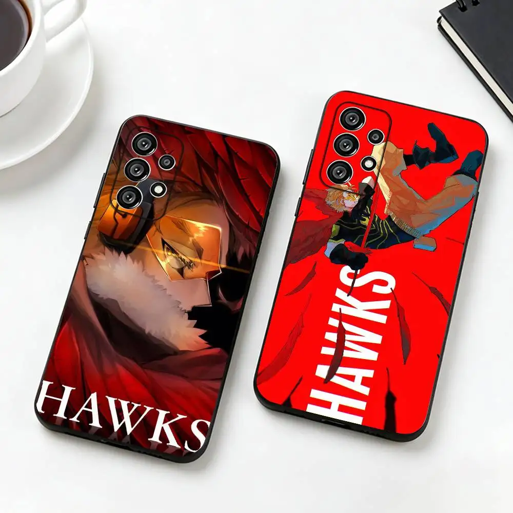 MHA My Hero Hawks  Phone Case For Samsung S25,S24,S21,S22,S23,S30,Ultra,S20,Plus,Fe,Lite,Note,10,Black Cover