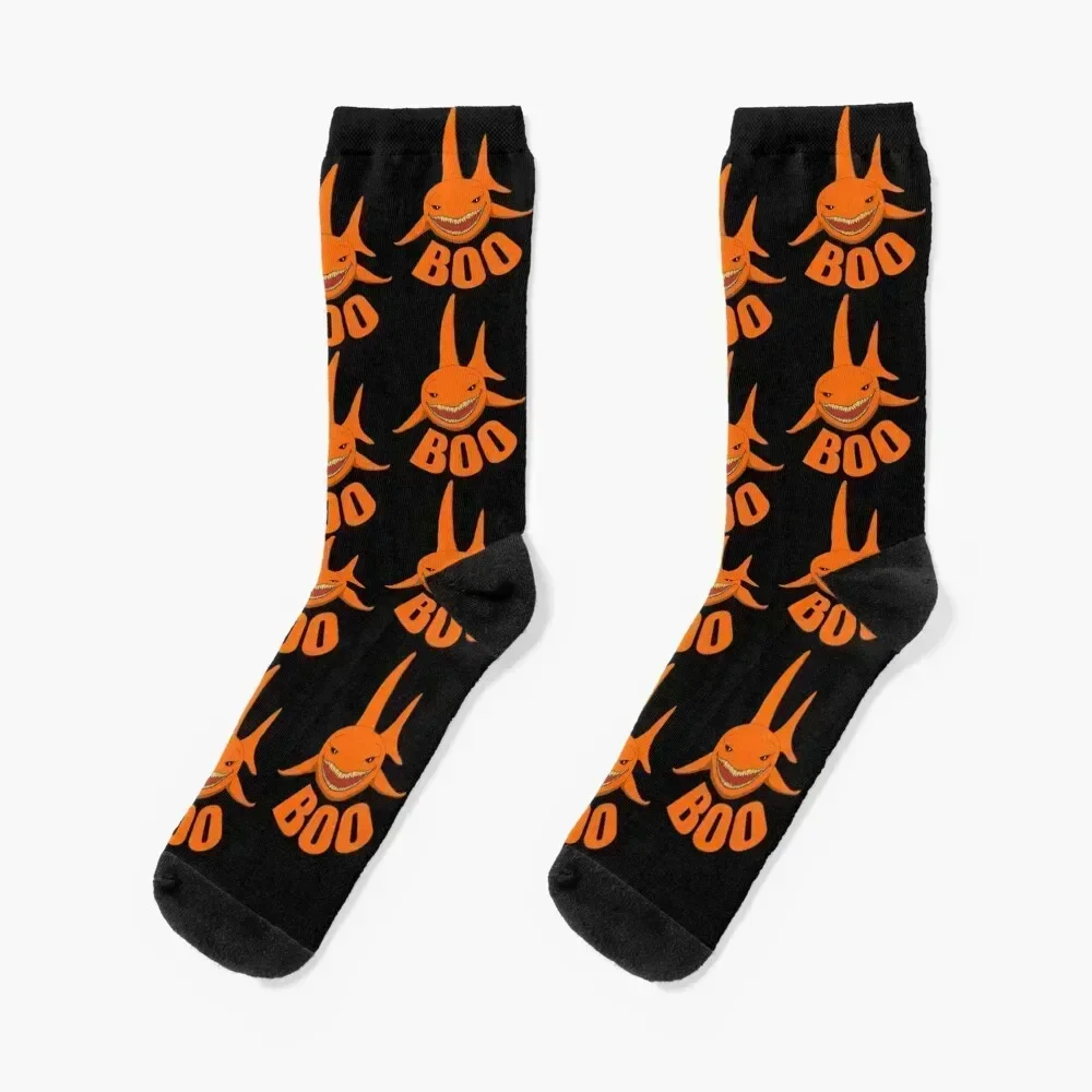 

Orange Halloween Boo Shark Socks winter gifts Lots cool colored Men's Socks Women's