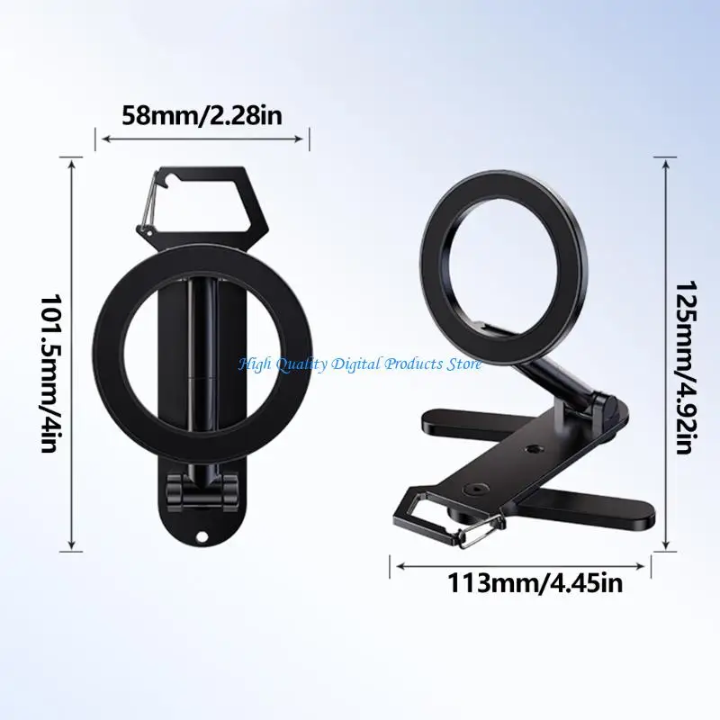 U2JE Foldable Zinc Alloy Phone Holder Compact Design For Video Calls Movie 6