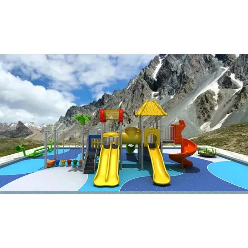 2027 Large Outdoor Playground With Steel Slide Amusement Park Rides for Children for Garden School Public Spaces