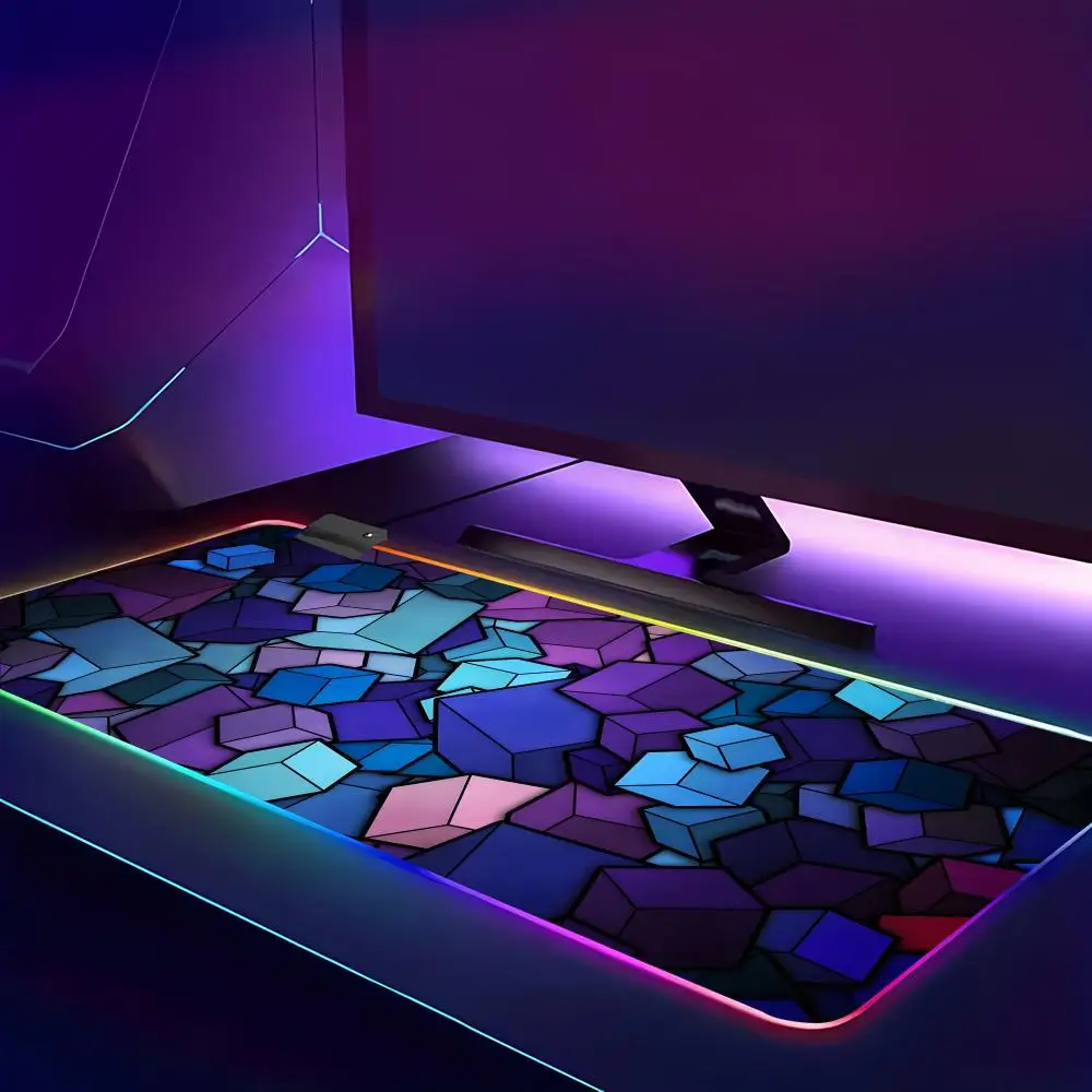 

RGB LED Intellectual R-Rubiks E-Exercises HYBXAXC Office Large Small Mouse PC Computer Game Keyboard Rubber Anti-Slip Mice Mat