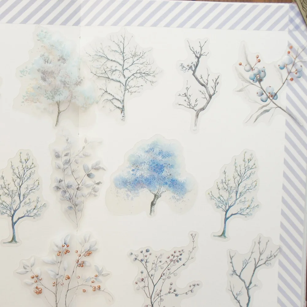 

48pcs Spring Summer Autumn Winter Plants Style PVC Sticker Scrapbooking DIY Gift Packing Label Decoration Tag