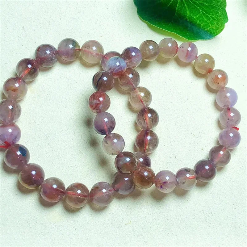 Natural Briar Rose Quartz Bracelet String Charms Handmade Fortune Energy Woman Amulet Jewelry Gift 1PCS 8/9/10/11MM