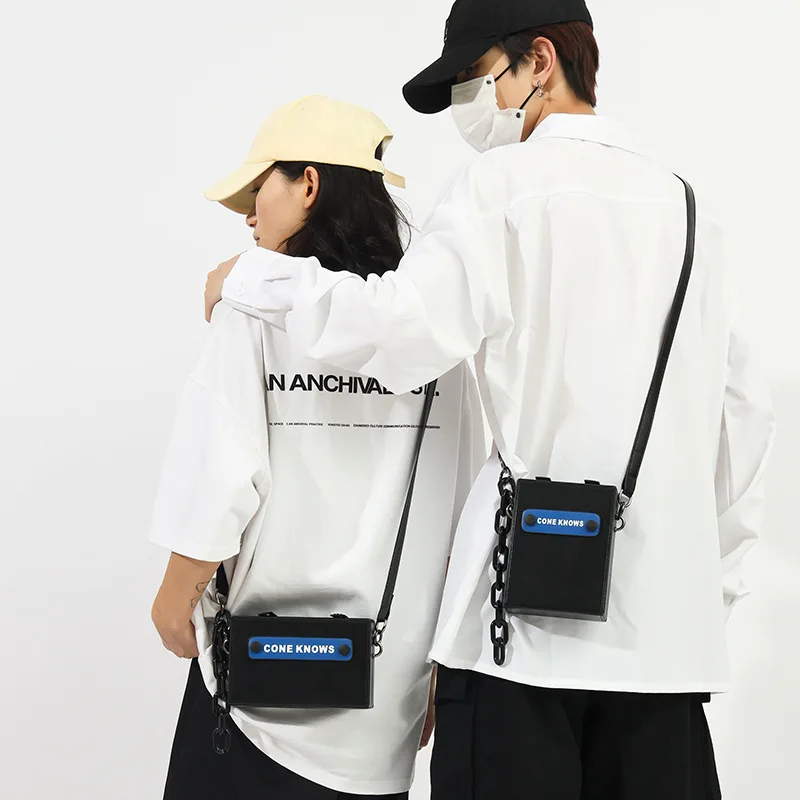 

Small Shoulder Bag for Men and Women, Hip-Hop Streetwear, Personality Box Bags, Suitcase Shape, Crossbody Bags, Trendy, Simple