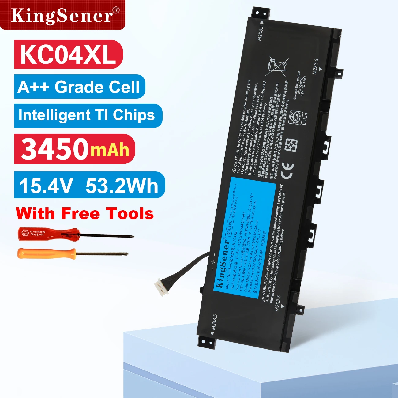 Bateria KingSener para HP Envy, KC04XL, 13-AG, 13M-AQ, 13-AH, 13-AQ0010TU, 13-AH0010TX, HSTNN-DB8P, HSTNN-IB8K, L08544-2B1, L08496-855