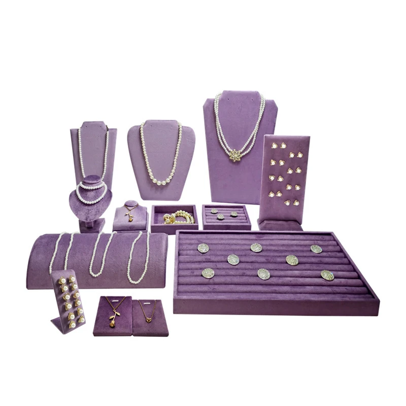 New Purple Velvet Jewelry Display Stand Ring Pendant Earring Necklace Storage Rack,for Store Window, Exhibitor Set & Countertop