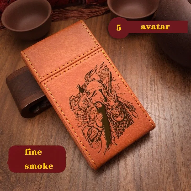 1pc PU Leather Cigarette Case Premium Business Cigarette Box Portable Cigarette Container for Fine Smoke Accessories Lady Storag