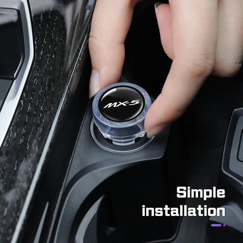 For Mazda MX-5 ND RF MIATA CX5 CX-5 CX30 CX60 Car Cigarette Lighter Cover ABS Dust Proof Protect Cover Decoration Cap Accessorie