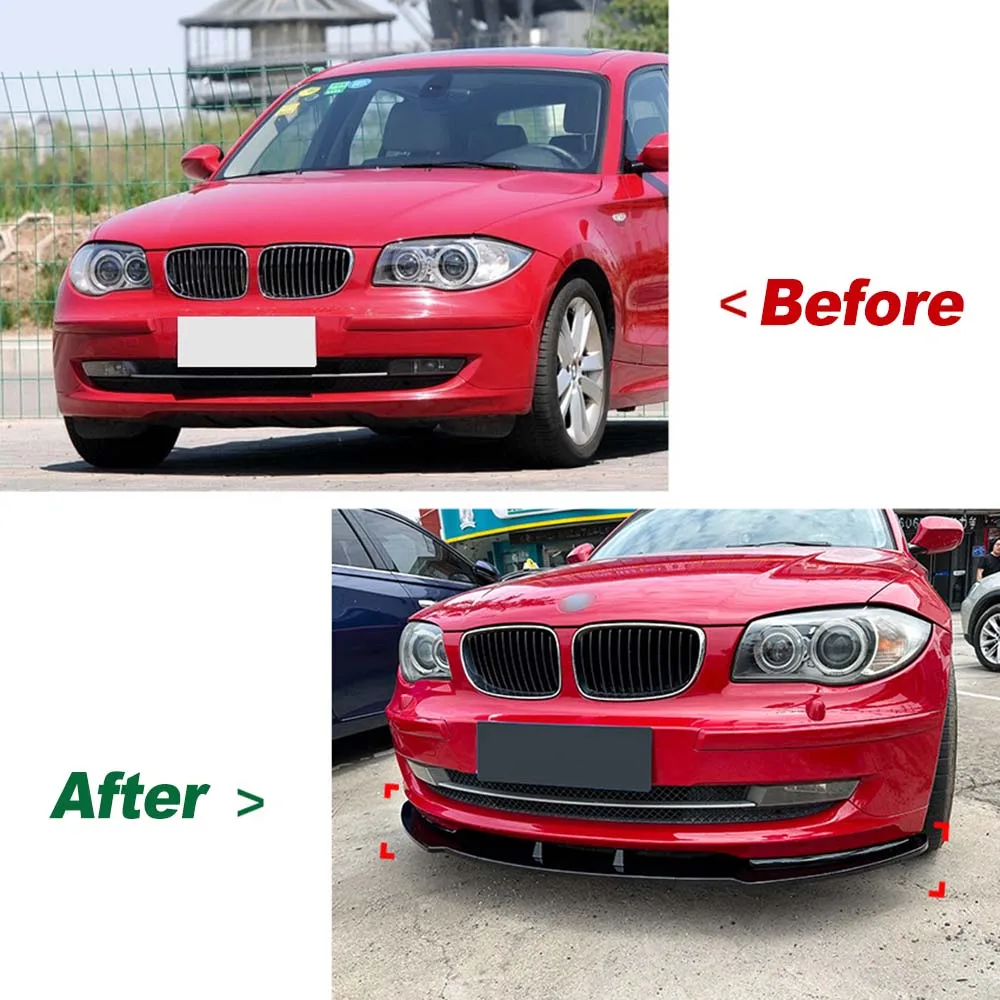 For BMW 1 Series E81 E82 E87 E88 LCI Standard Model 2007-2011 Car Front Bumper Lip Splitter Spoiler Diffuser Body Kits Tuning