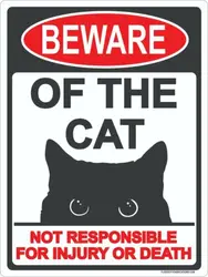 Beware of Cat Sign 9