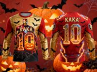 Halloween Superhero KAKA No.10 3D Printed Soccer Long Sleeve T-Shirt - For Men & Women, Comfortable,Fit for Casual & Sports Wear