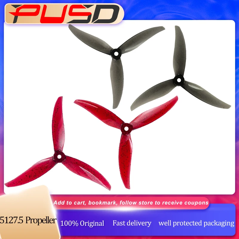 Gemfan Proxy 5127.5 10 أزواج 10CW + 10CCW 3-Blade 5 بوصة المروحة لطائرة بدون طيار FPV حرة لتقوم بها بنفسك أجزاء