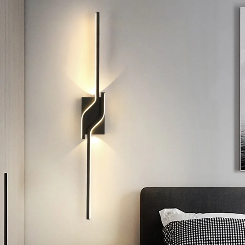 Imagem -05 - Modern Minimalista Led Lâmpada de Parede Long Strip Sconce para Sala Quarto tv Fundo Escadas Interior Home Decor Ac85265v