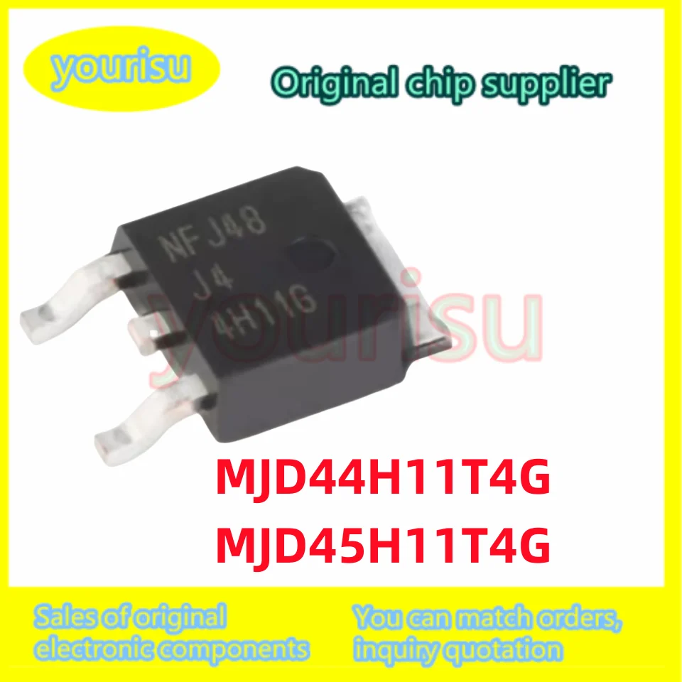 10Pcs/Lot MJD45H11T4G MJD45H11G  MJD44H11T4G MJD44H11G 5H11G 4H11G SMD transistor NPN transistor 80V/8A