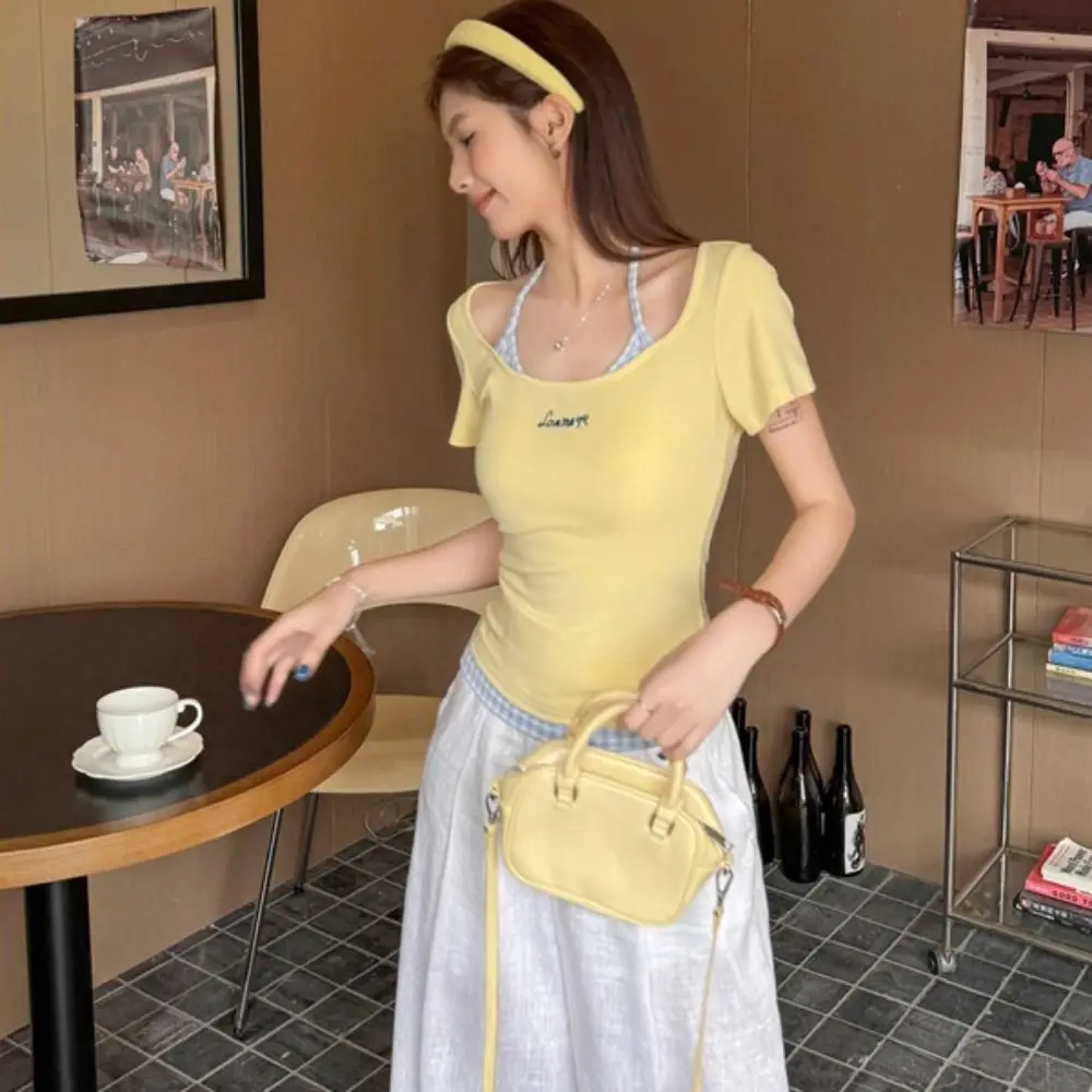 موضة الأزرق شبكة طويلة الأكمام تي شيرت بسيط قميص سليم رقيقة البلوز الدانتيل قاع قميص المحاصيل الأعلى النساء Y2k الإناث #2