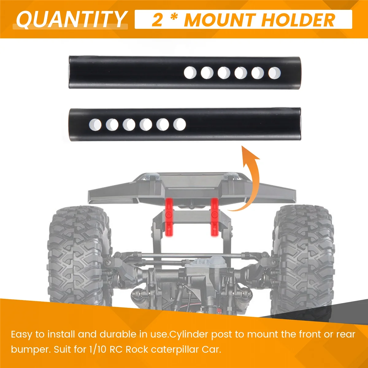 SMIEA 2PCS Metal Bumper Mount Holder Cylinder Post for 1/10 RC Crawler Car Axial SCX10 & SCX10 II 90046 90047