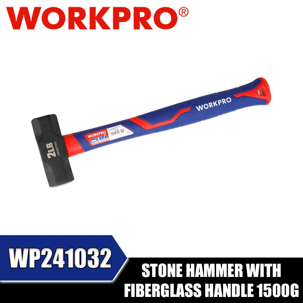 WORKPRO WP241031 WP241032 WP241033 Stone Hammer with Fiberglass Handle