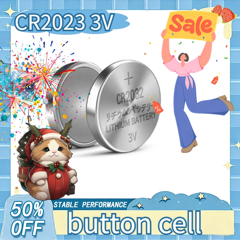 

5-50PCS CR2032 3V Lithium Battery 200mAh - High Capacity for Car Key Fob,Watch,Remote Control,Calculator,Medical Devices