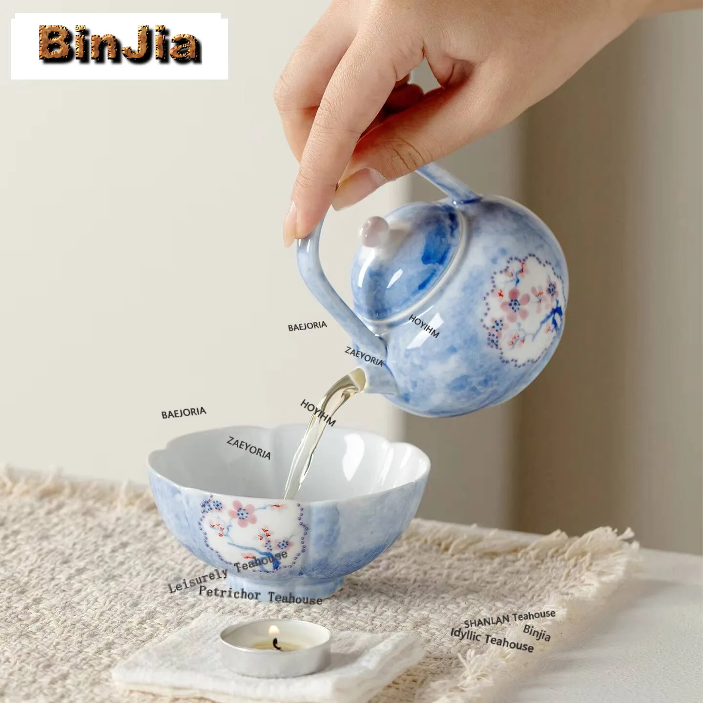 

100ml Hand-painted Snow Plum Teapot Vintage Tea Infuser Pot Household Tea Brewing Kettle With Filter Teaset Supplies Craft