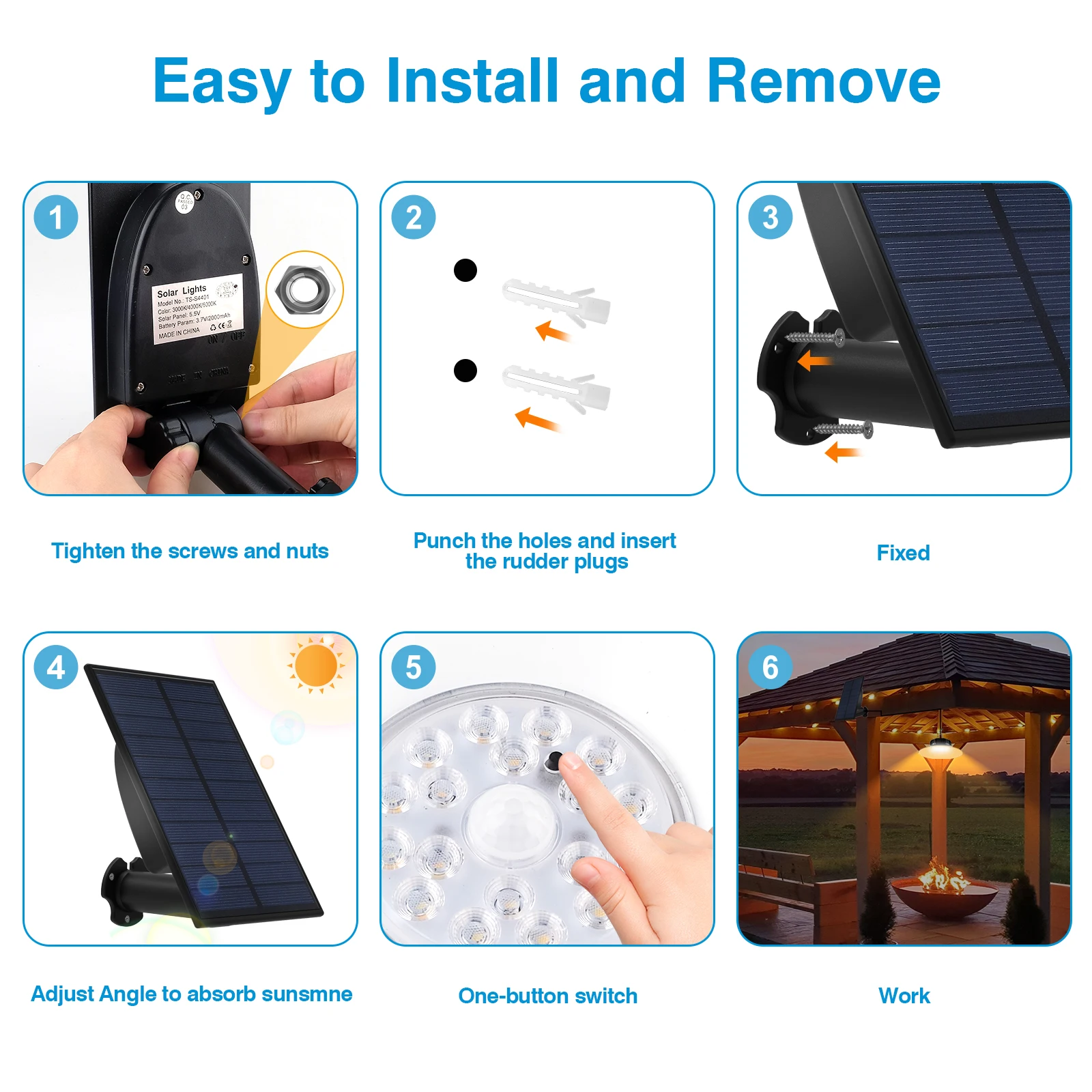 Imagem -06 - Luz Pendente Solar ao ar Livre com Sensor de Movimento Lâmpada para Garagem Shed Quintal Ip65 Impermeável Modo Cores Pcs