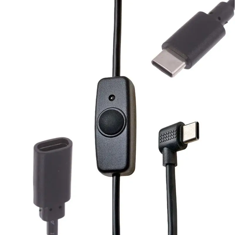 /KQM/1/3pcs Usbc to Type c Power Supply Cord 5V2A Short Usb c Extension Cable with on Off Switch for Usb Fan Led Strips Desk