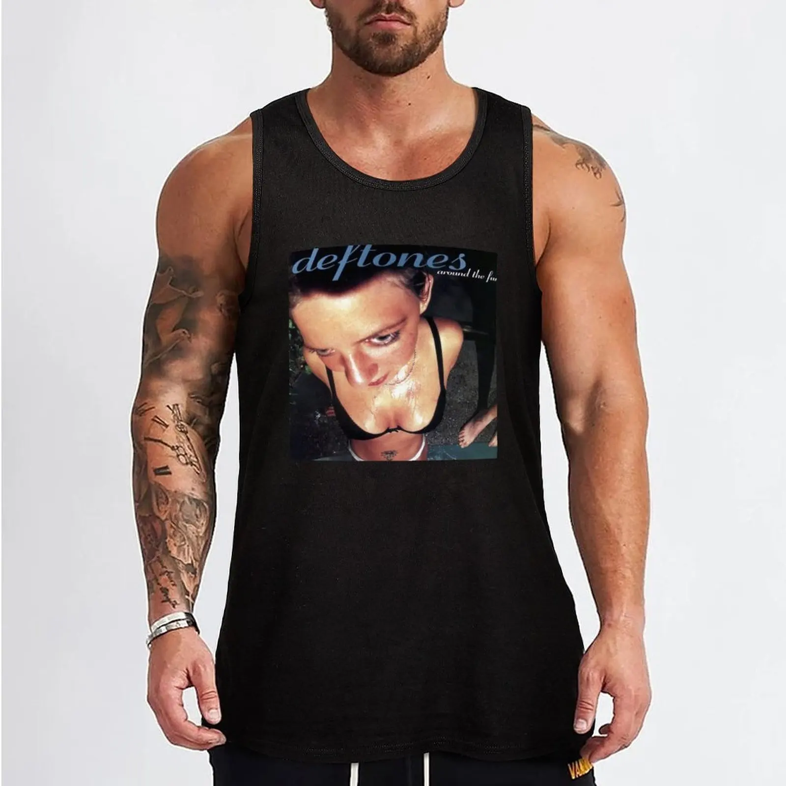 white pony Tank Top t-shirt for men mens clothing anime gym