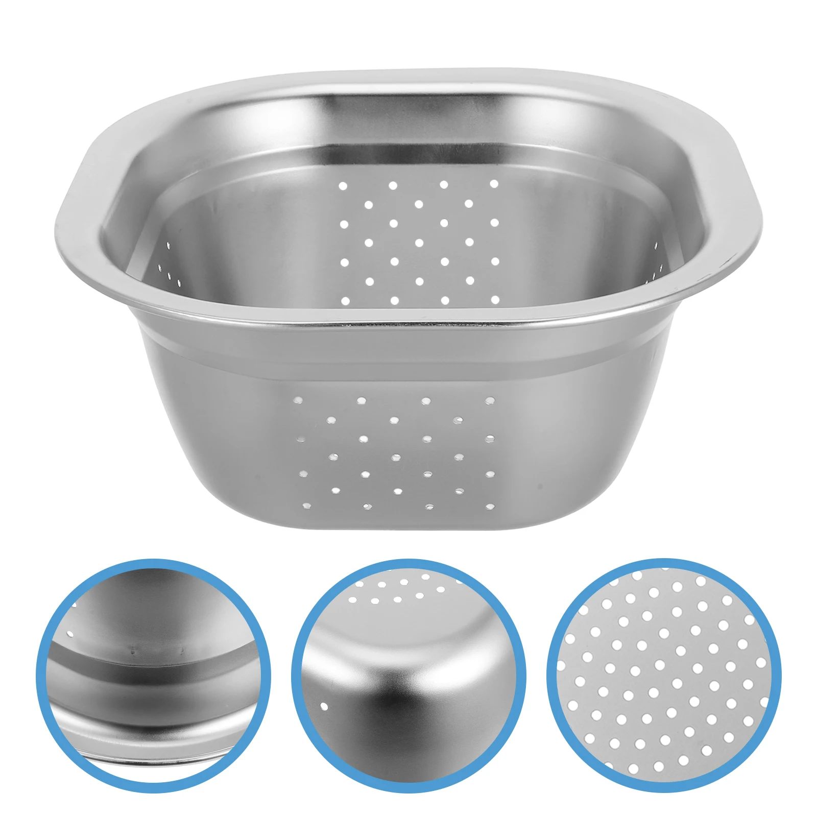 

Stainless Washing Vegetable Fruit Large Capacity Thick Square Space Saving Kitchen Drainage Household Tool Kitchen