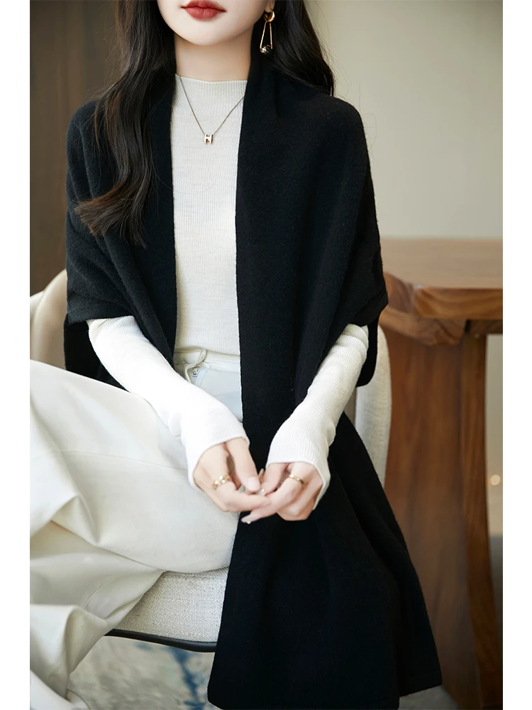 

ADDONEE Высокое качество, осенне-зимний женский шарф из 100% мериносовой шерсти, вязаный кашемировый вязаный шарф, мягкие теплые удобные длинные шали