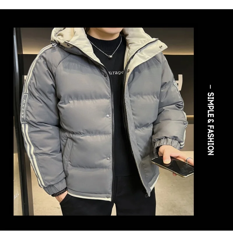 

Large size cotton coat, autumn and winter hooded, warm and cold resistant, granular velvet cotton coat, men's winter clothes, co