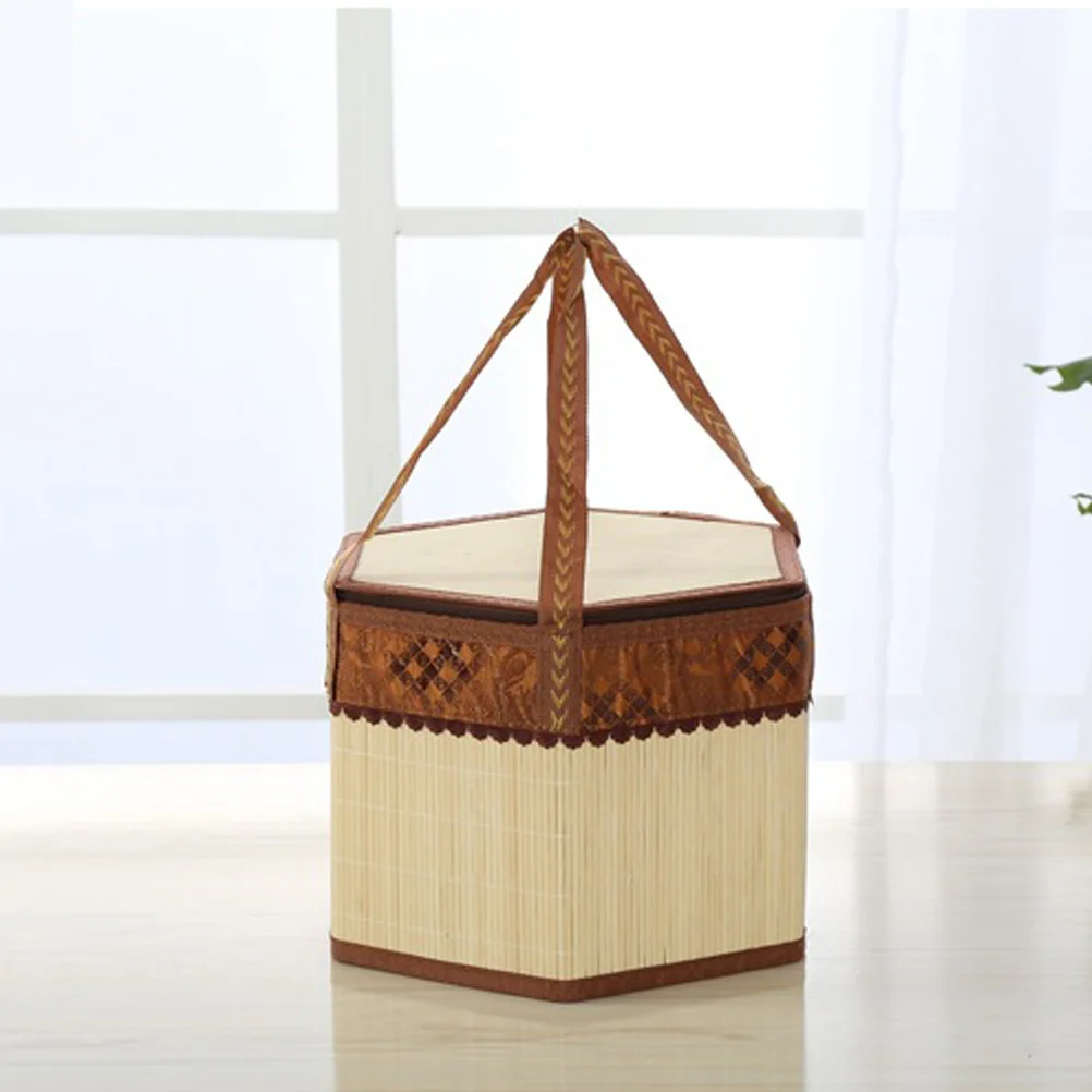 

Eco Friendly Bamboo Woven Picnic Basket Strong Handles Perfect for Picnic Shopping and Home Storage Bamboo Basket