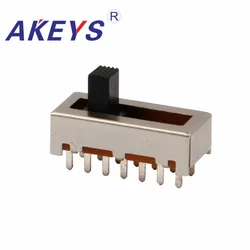 10PCS SS-26F03 2P6T Double pole six throw 6 position slide switch 14 pin DIP type without fixed pin handle heights