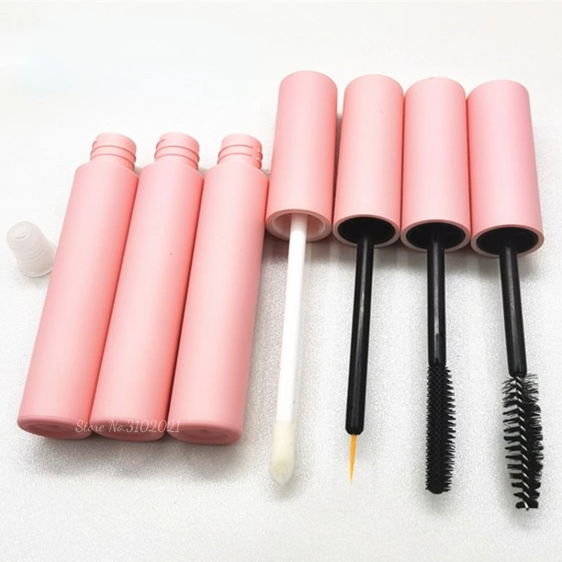 

Frosted Pink 3ml Protable Empty Pink Mascara Tube Eyeliner and Lip Gloss Tube DIY Refillable Sample Bottle Cosmetic Container