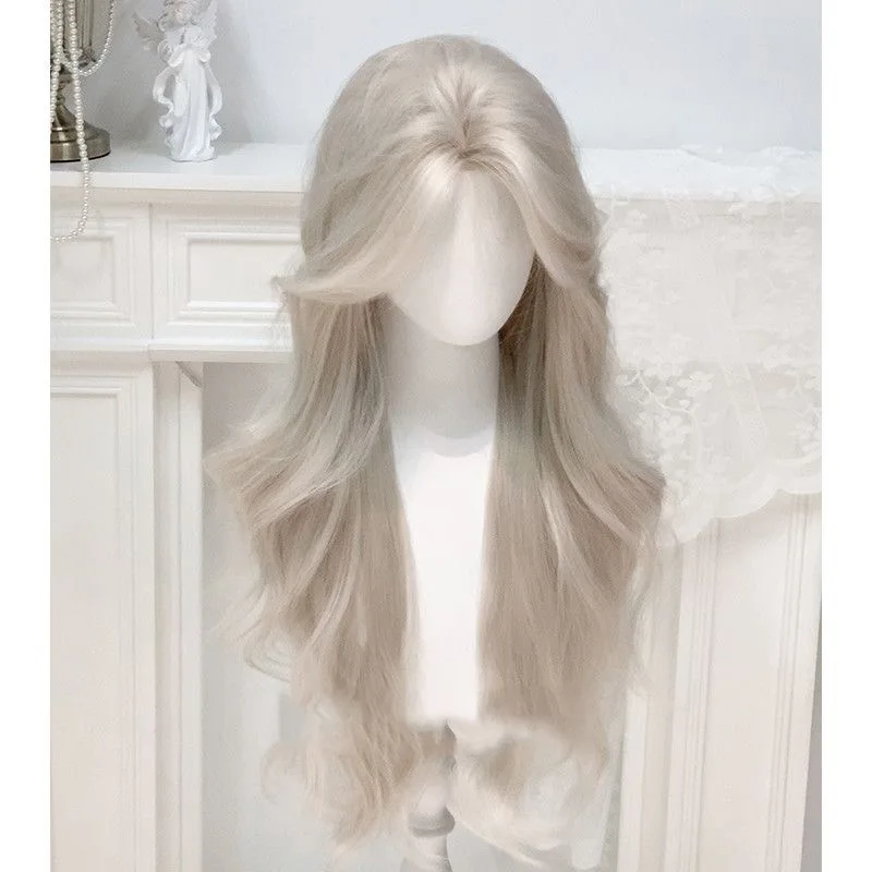 Perücke, langes Haar, künstliches simuliertes Haar, Anime-Spielzubehör, Cosplay, volle Kopfbedeckung, lockiges Haar, Foto-Show-Requisiten
