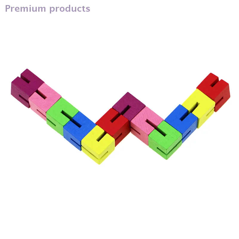 1 قطعة الكلاسيكية الملونة مكعب سلسلة خشبية بنة الإبداعية تململ لعبة لتخفيف الضغط للأطفال طفل ألعاب تعليمية #4