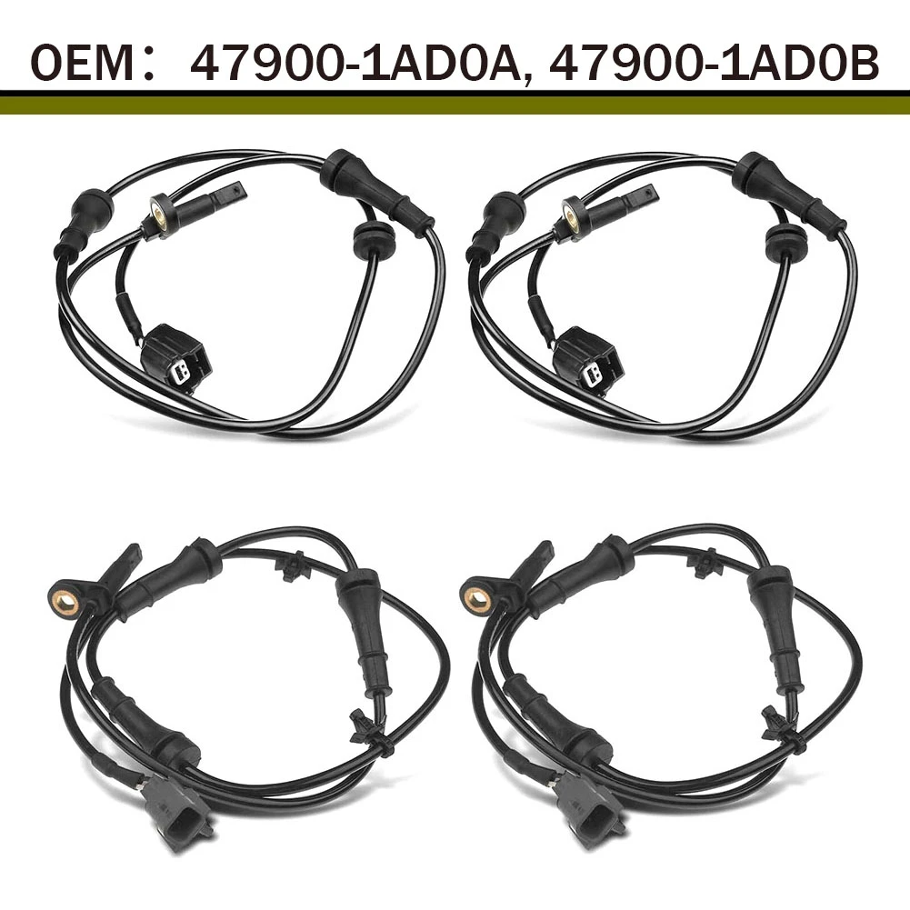 4 個 2 ピンフロント & リア ABS 車輪速センサー日産クエスト 2011 2012 3.5L 部品 7900-1AD0A 、 47900-1AD0B