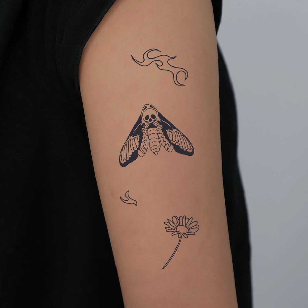 4pcs Waterproof Temporary Tattoo Stickers Flower Branch Bunny Butterfly Love Leaf Body Art Arm Fake Tattoos for Women Men