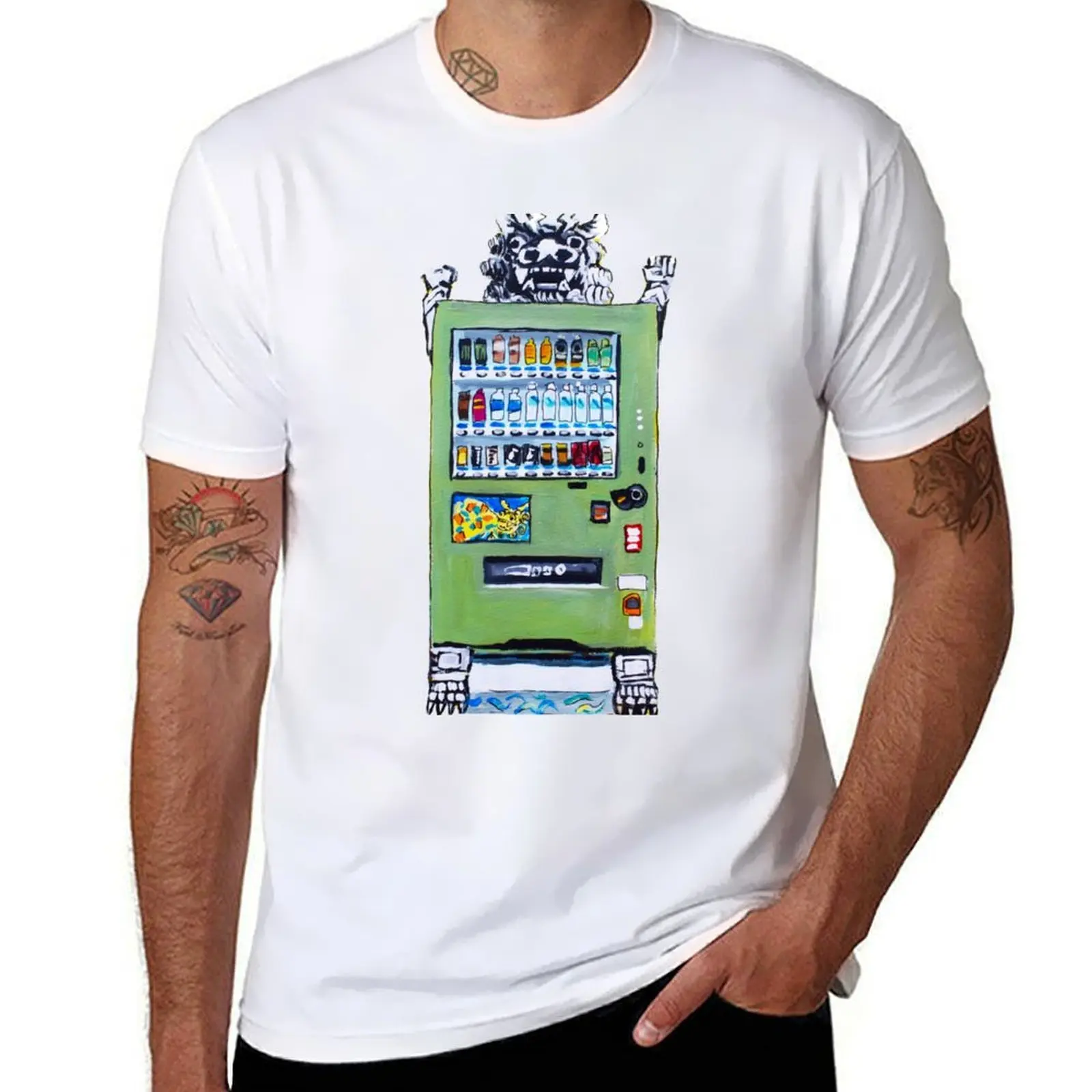 

Kokusai Dori vending Machine street art T-Shirt t shirts for man slim fit t shirts cotton 100% T-Shirt