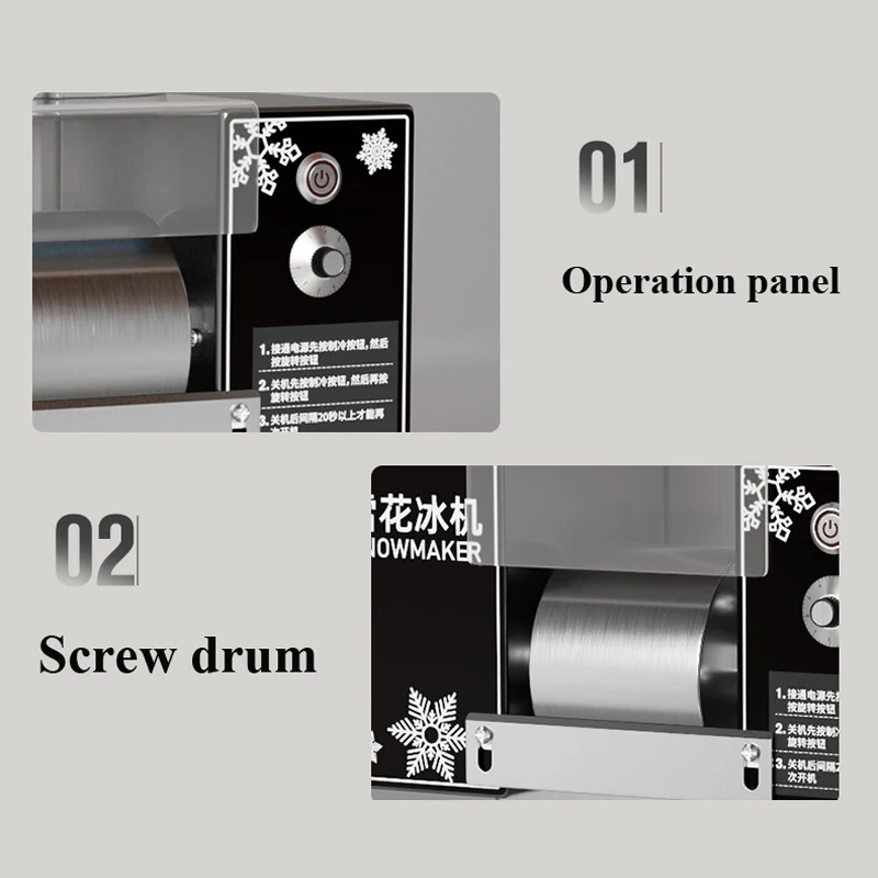 고품질 소형 우유맛 눈꽃 스무디 전기 상업용 제빙기, 밀크티 전문점에 적합