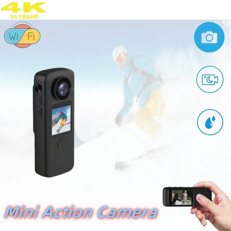 4K HD Mini Wiifi Action Camera Dual LCD Screens 30m Waterproof Shell DV Sport Video Recorder AP Remote Viewing Micro Camcorders