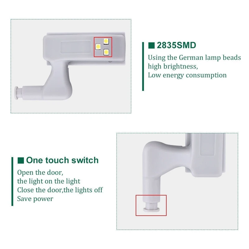 Universal Inner Hinge Lamp Under Cabinet Lights LED Wardrobe Cupboard Sensor Light Bedroom Kitchen Closet Induction Night Light image 3