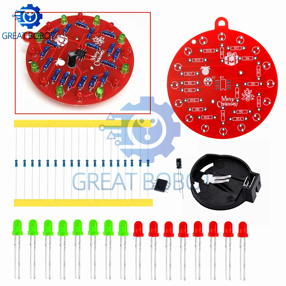 NE555 Timer Module with Dual-Color Flashing LEDs – DIY Soldering Kit for Arduino-Compatible Systems