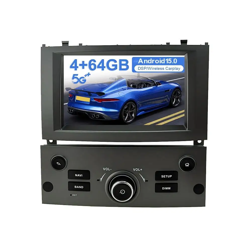 

8+256G Android 15.0 Car multimedia Player GPS Radio For Peugeot 407 2004 2005 2006 2007 - 2010 GPS Navigation Stereo DSP Audio