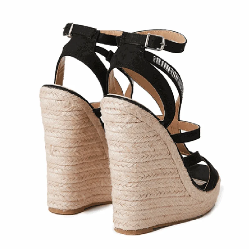 Platform zeppe tacchi alti sandali donna 2023 estate stile romano Beach Sandalias Mujer banchetto scarpe eleganti taglia grande 42 WSH4799