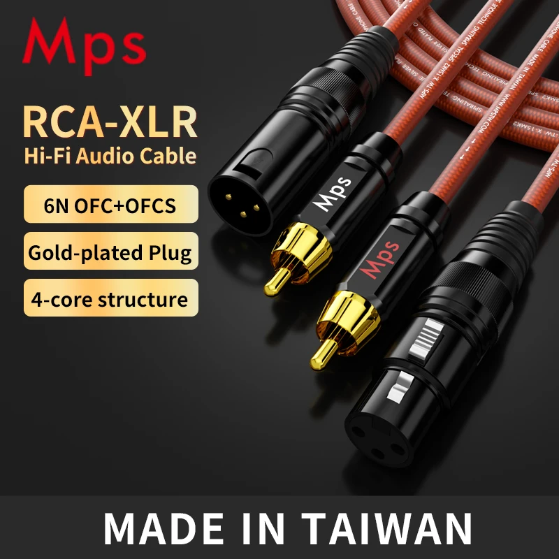 HiFi MPS X-15mk2 OFC silver-plated copper RCA to XLR gold-plated plug power amplifier subwoofer speaker audio adapter cable