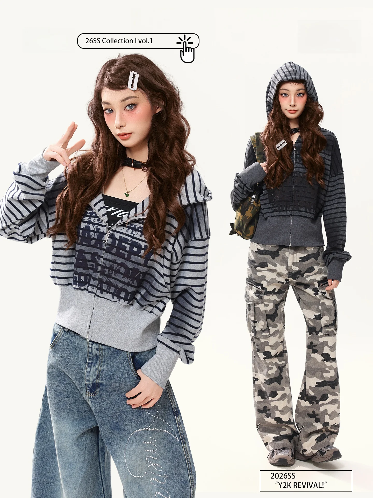 

Женская толстовка PBB в американском ретро-стиле с полосками и принтом, на молнии, для ранней весны, уличный дизайн, повседневная, свободного кроя